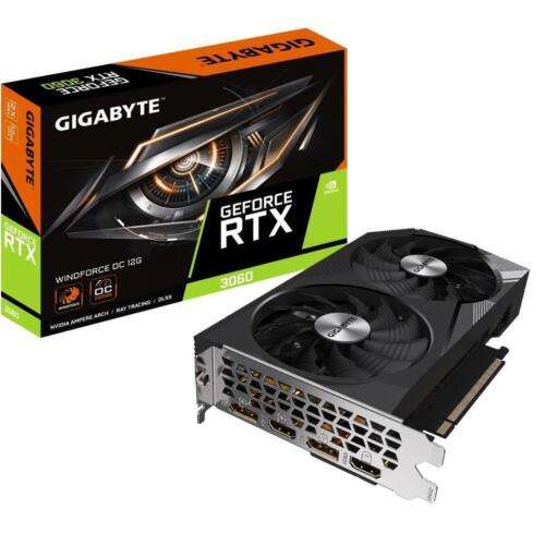 Gigabyte GeForce RTX 3060 Windforce OC 12GB - £246.49 (UK Mainland) - Box UK / eBay