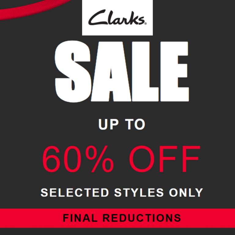 Sale - Up to 60% Off + Free Click & Collect - @ Clarks