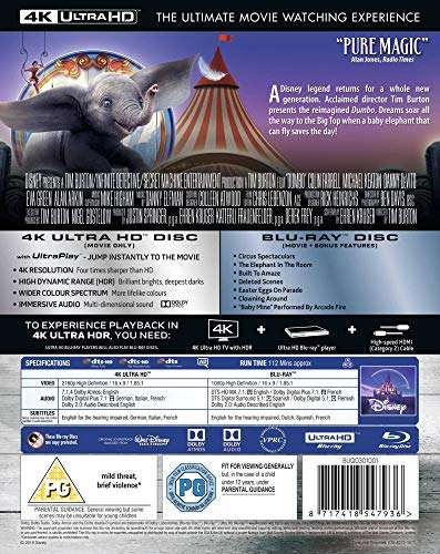 Disney's Dumbo Live Action [4K Ultra-HD + Blu-ray] - Sold by D & B ENTERTAINMENT