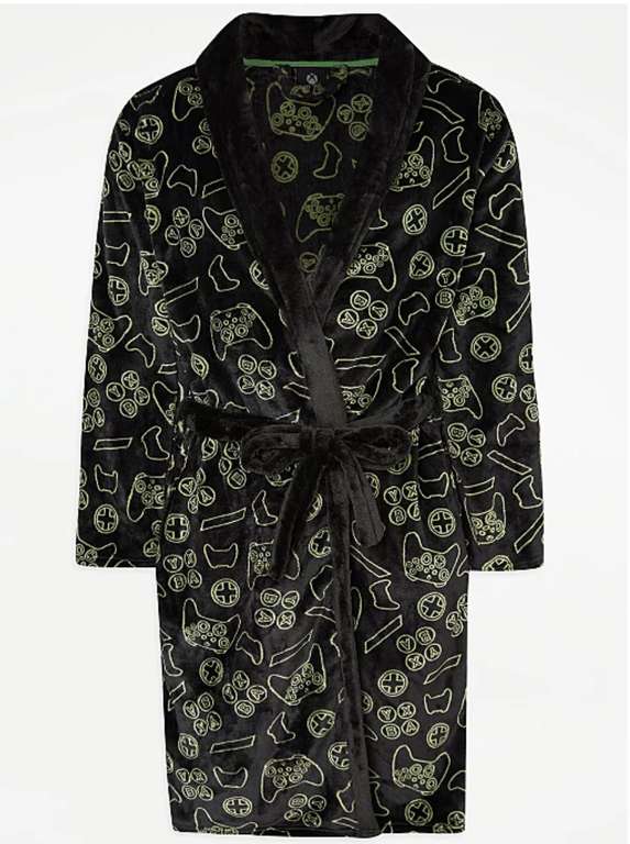 Men’s Xbox Black Printed Fleece Dressing Gown £12 + Free Click & Collect @ George (Asda)