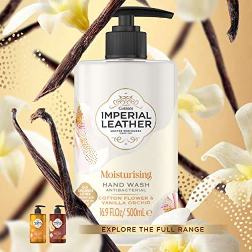 Imperial Leather Antibacterial Moisturising Cotton Flower & Vanilla Orchid Hand Wash 6x500ml (£8.55/£7.65 S&S) + 5% off voucher on 1st S&S