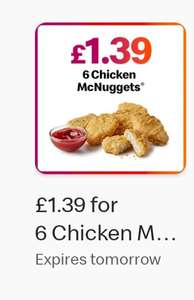 McDonalds 6 Chicken Nuggets Via App (Selected Accounts)