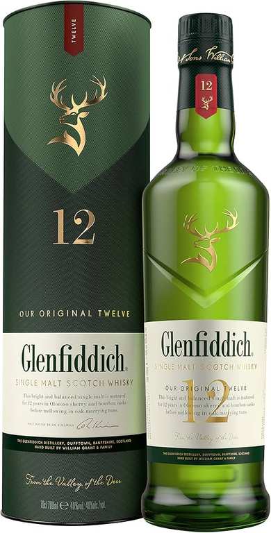 Glenfiddich 12 Year Old Single Malt Whisky, 70cl In Store