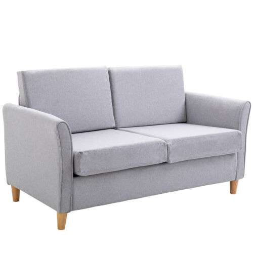 Homcom Double Seat Sofa Linen Upholstery Loveseat Couch w/ Armrests, Light Grey £186.99 delivered (UK Mainland) @ mhstarukltd eBay