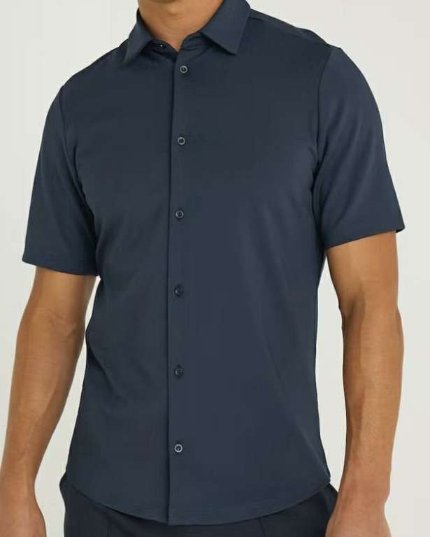 T&W Navy Stretch Shirt - £5 plus £3.99 delivery @ Matalan