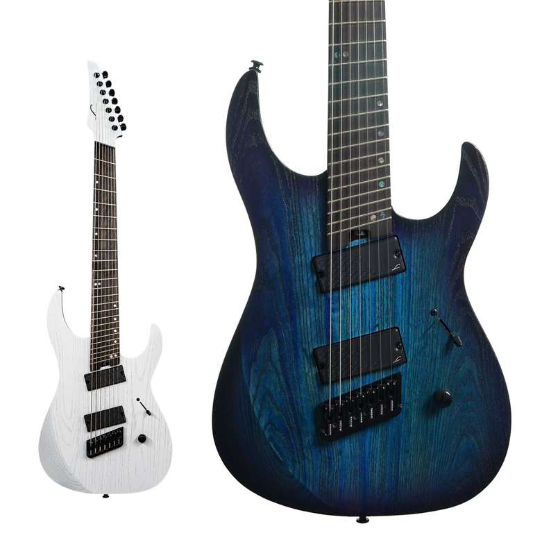 Legator Performance Ninja 7 String Multiscale Guitars - Cali Cobalt or SnowFall White - £699 Each Delivered @ GuitarGuitar