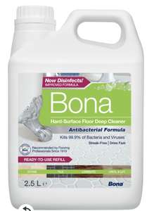Bona Unscented Anti-bacterial Hard floor cleaner - laminate, stone, tile & vinyl, 2.5L - £10, 1L - £5 (Free Click & Collect) @ B&Q