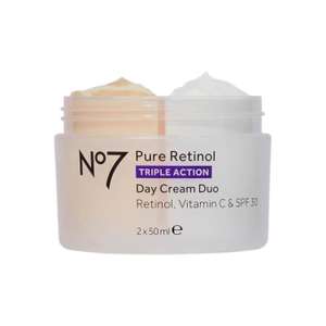 Offer stack - 3x No7 Pure Retinol Duo 2x50ml - 3 for 2, 25% off + save £20 with £70 spend + 10% student discount (£51.90 before discount)