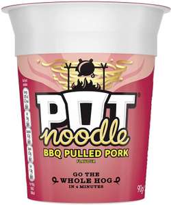 Pot Noodle BBQ Pulled Pork Standard Noodle, 90g - 60p (57p with S&S or 48p with 15% voucher) @ Amazon