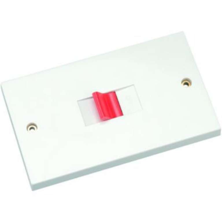 Wickes 45 Amp 2 Gang Cooker Switch - Polished free C&C