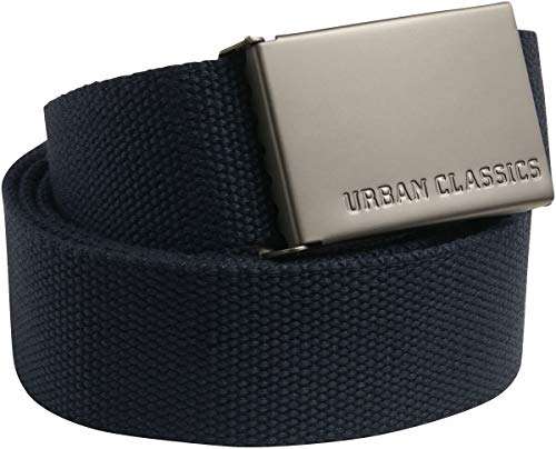 Urban Classics Unisex Gürtel – Polyester Webgürtel Mit Eyelet-Detail Und Doppelschnalle, Schwarz/silber