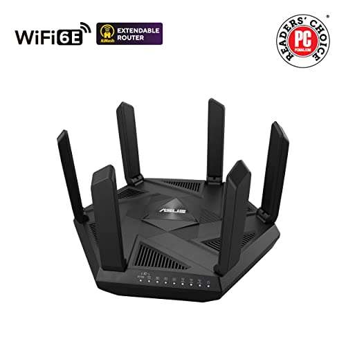 ASUS RT-AXE7800 Tri-Band WiFi 6E Router, New 6 GHz band, 2.5G WAN port, dual WAN, AiMesh support £199.99 @ Amazon