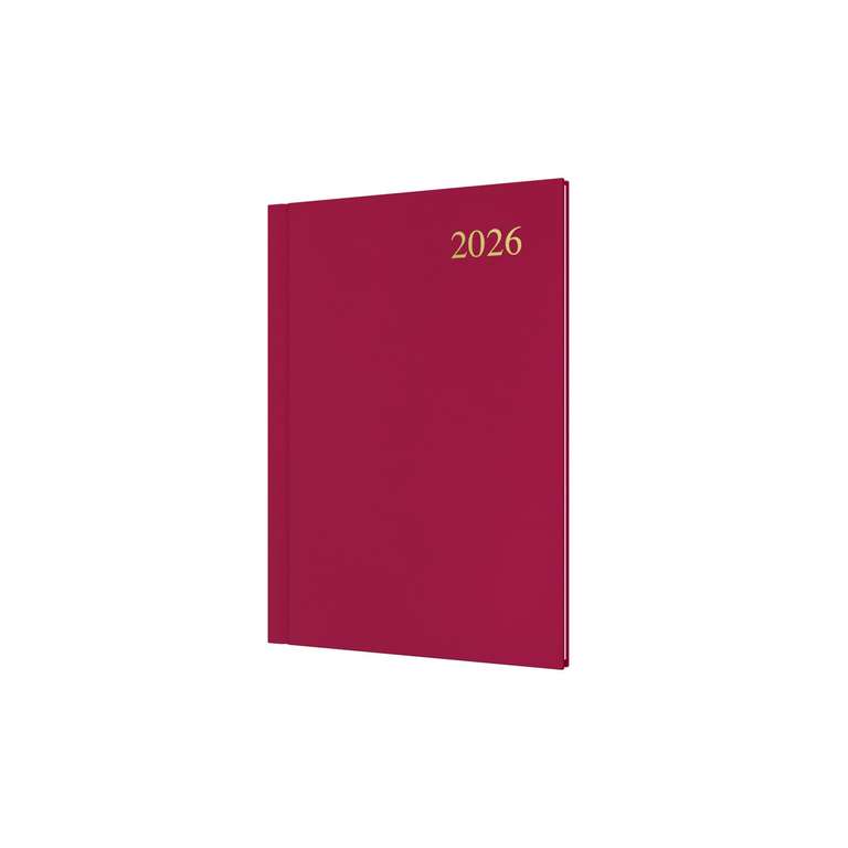 Agenda Hebdomadaire 2026 Collins Colplan - Format A5 - Couverture Rouge - Vue Verticale - Vacances UK Incluses - 2