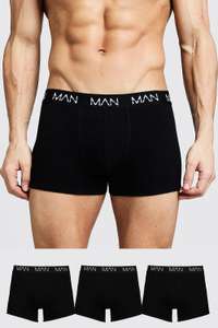 3 PACK MAN TRUNKS for £7 + £3.99 delivery @ BoohooMan