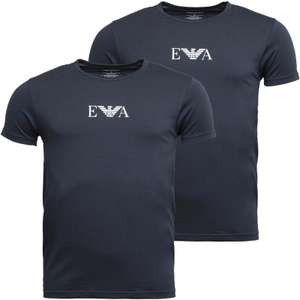 Emporio Armani Mens Two Pack Crew Neck T-Shirt Navy Blue £19.99 + £4.99 delivery @ MandM