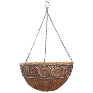 Distressed Finish 35 cm Hanging Basket with Coco Liner - Free Click & Collect