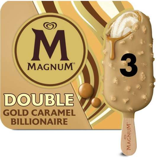 Magnum Double Gold Caramel Billionaire Ice Cream Sticks 3x85 ml - £3.00 @ Sainsbury's