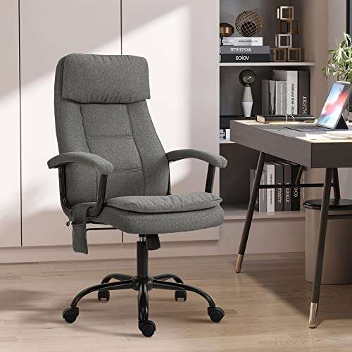 Vinsetto 2-Point Massage Office Chair Linen-Look £59.99 with voucher @ Amazon / MHSTAR