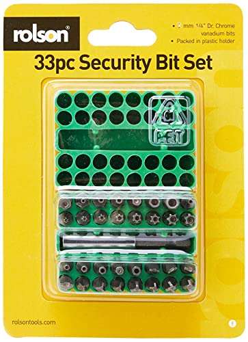 Rolson 30629 33 pc 25 mm Security Bit Set