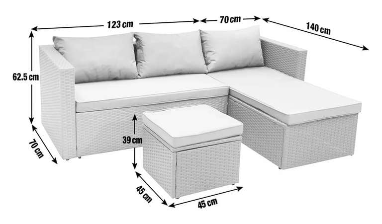 Habitat 4 Seater Rattan Effect Garden Sofa Set - Brown