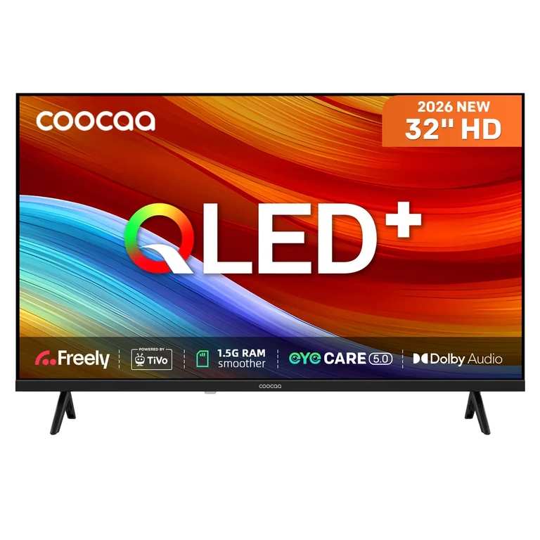 Coocaa 32"CTQH38 Direct-LED HD HDR10 Dolby Audio QLED Freely Tivo Smart TV-32CTQH38ZUK - Welcome Offer App Only