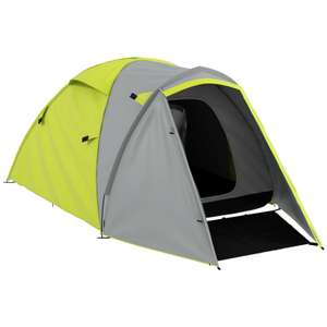 Outsunny 2-3 Man Camping Tent with Living Area, 2000mm Waterproof, Yellow - w/ Code, Sold By Out Sunny