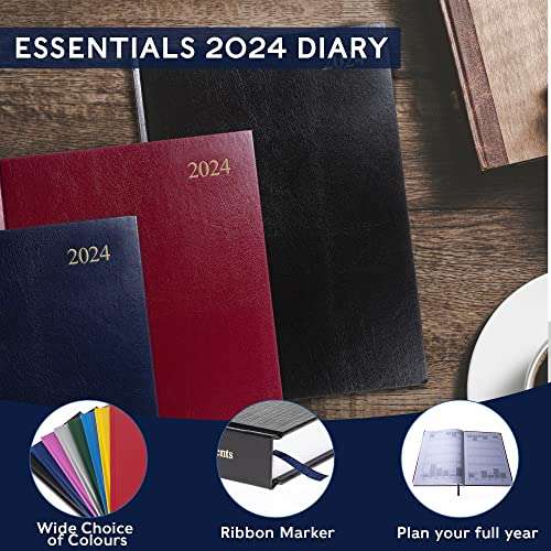 Collins Debden Collins Essential A4 Diary 2024 Daily Planner - 2024 Page A Day Diary Journal & 2024 Planner