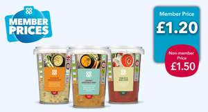 Co-op Chunky Vegetable/Tomato & Basil/Chicken & Vegetable Soup 600g £1.50 or £1.20 Members price