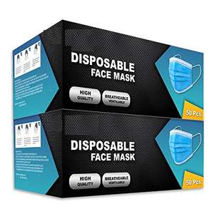 100 PCS Disposable Face Masks for Adults £3 with voucher - Sold and Fulfilled By Shoppers Wear on Amazon