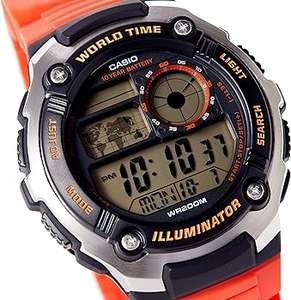 Casio Collection 10-Year Battery Orange Strap Men's Watch AE-2100W-4VEF via Amazon US