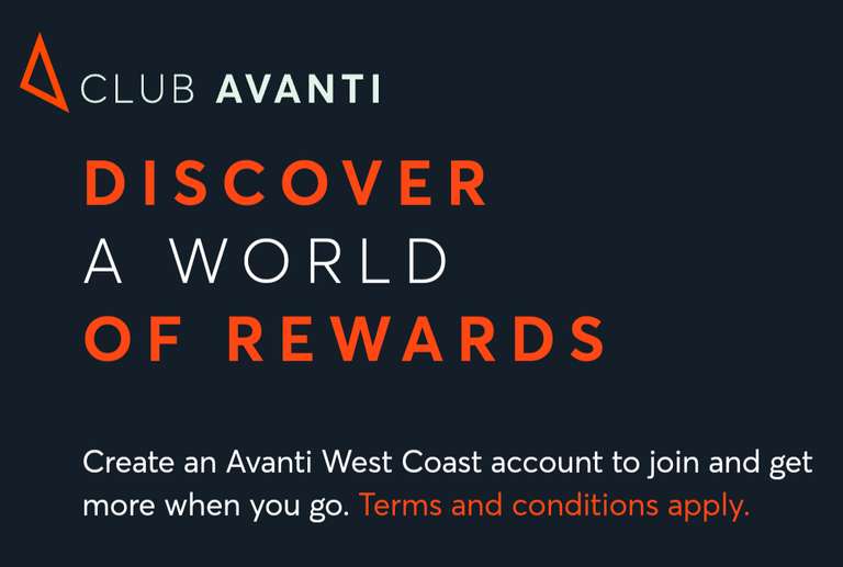 FREE Hot Drink on board Avanti West Coast with Club Avanti free signup