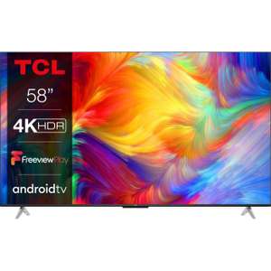 TCL 58P638K 58 Inch LED 4K Ultra HD Smart TV Bluetooth WiFi Android TV Sold by ao