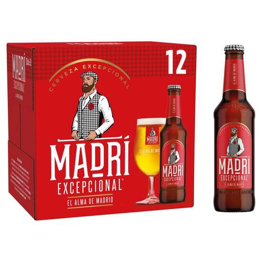 Madri Excepcional Premium Lager 12 x 330ml bottles £10 at Tesco with Clubcard