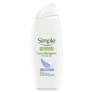 Simple Kind to Skin Hypoallergenic & Dermatologically Tested Shower Gel For Sensitive skin (500 ml) - £1.50 - @ Amazon