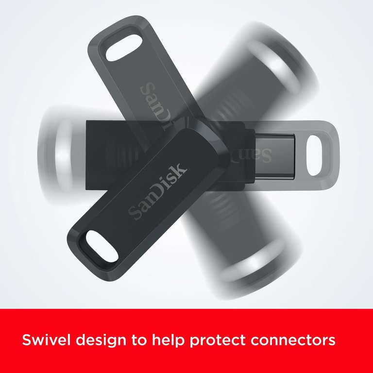 SanDisk 256GB Ultra Dual Drive Go USB Type-C Flash Drive, up to 400 MB/s, with reversible USB Type-C and USB Type-A