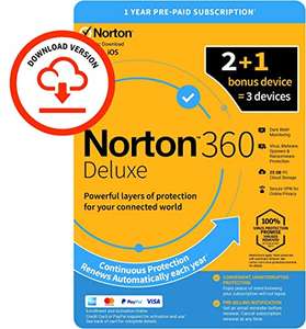 Norton 360 Deluxe Antivirus + VPN etc. 3 devices - £9.09 @ Amazon
