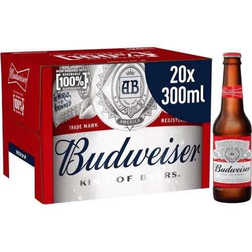 Budweiser Beer - 20x 300ml Bottles = £7.50 @ Sainsbury's [Ipswich]