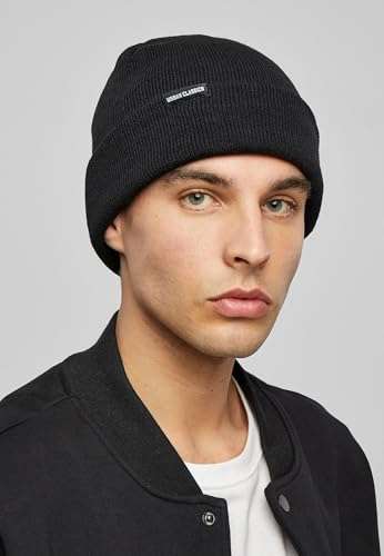 Basic Flap Beanie in Black, One Size at Amazon - Only £3.20 | hotukdeals