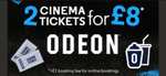 2 ODEON cinema tickets for £8 (+£1 booking fee for online booking) 20,000 available every month