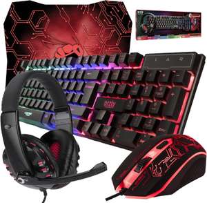 Gaming Keyboard, Mouse, Mouse pad and Gaming Headset, Wired LED RGB Backlight Bundle for PC @ Syntiga Europe - UK / FBA