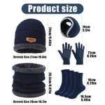 Thermal Hat, Scarf, Gloves, Earmuffs & Socks Set Blue/Brown/Grey Sold By SQUARE LITERATURE / FBA