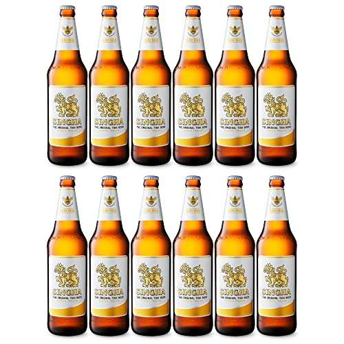 Singha Premium Thai Lager 5% ABV, Brewed in the UK, Vegan Friendly - Case of 12 x 630ml Bottles W/voucher / £18 or less using S&S + voucher