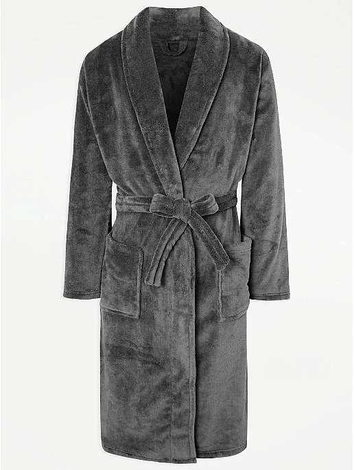 Men’s Grey Fleece Dressing Gown £13.50 + free click and collect @ George (Asda)