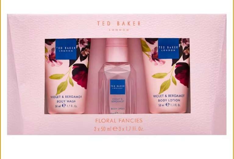 3 x TED BAKER rose & orchid body spray 150ml. 3 for 2 + FREE 3 item Gift Set. Free click and collect