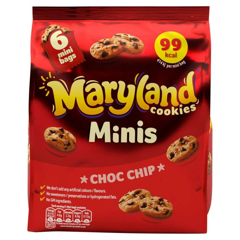 Maryland Cookies Minis Double Choc / Choc Chip 118.8g (Nectar Price)