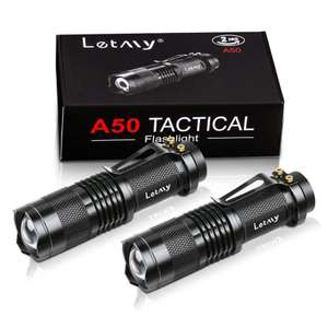 Pack of 2 Small LED Torches, 500 Lumens, ideal for camping - £8.99 Dispatches from Amazon Sold by BATOO