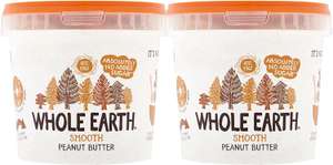 Whole Earth Original Smooth Peanut Butter, 2 x 1kg (Vegan) - £7.45 / £7.08 Subscribe & Save @ Amazon