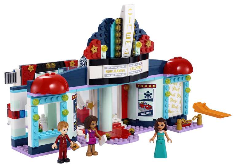 Friends LEGO Heartlake City Movie Theater Cinema with popcorn kiosk & 5 figures 41448 - holds a smart phone for viewings