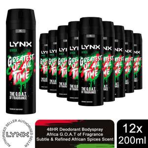 12 x 200ml Lynx XL Africa Body Spray 48H Fresh Mandarin & Sandalwood Scent Deo, Using Code @ avantgardebrands (UK Mainland)