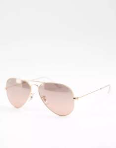Ray-Ban Mens Aviator Sunglasses In Gold With Brown Lens (with code)
